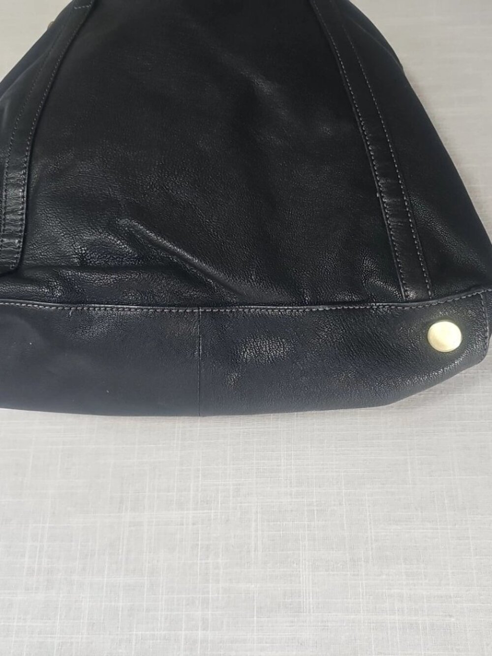 Fossil Black Leather Suede Double Handle Gwen Shopper Tote - Picture 5 of 9